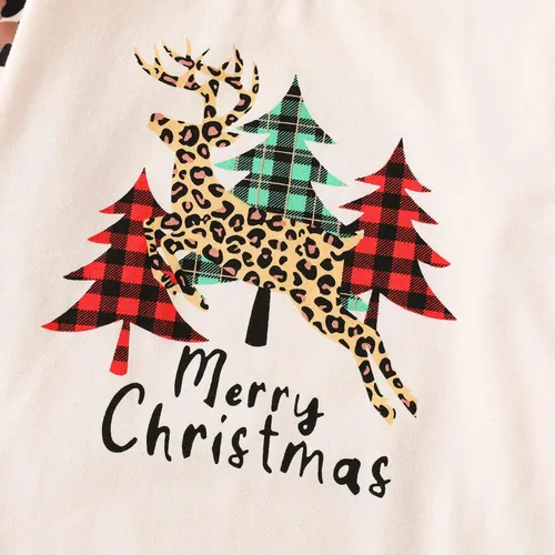 Vista 4 de Fernvia Mameluco de Navidad para bebé recién nacido, traje de manga larga con cuello redondo