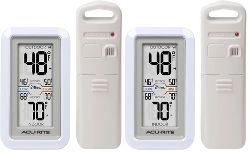 Vista 5 de AcuRite 0 termómetro digital con temperatura exterior e interior Negro