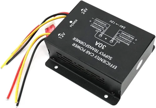 Vista 5 de Plplaaoo Convertidor descendente de 24V a 12V 30A - Convertidor de fuente de alimentación CC de 24 V a 12 V - Convertidores CC de alta corriente