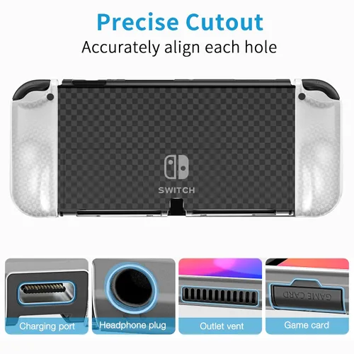 Vista 2 de HEYSTOP Switch OLED Model Carrying Case, 9 in 1 Accessories Kit for 2021 Nintendo Switch OLED Model with Dockable Protective Case Cover, HD Switch