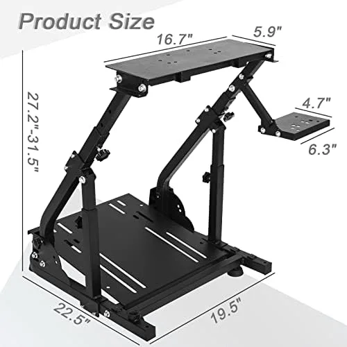 Vista 7 de Hottoby G920G29 Racing Wheel Stand fit for Logitech G27G25G923 Gaming Wheel Stand fit for ThrustmasterPCPS4 Racing Simulator Frame Compatible,Wheel