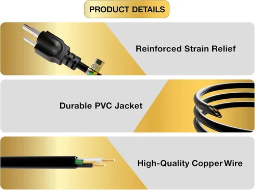 Vista 5 de CableLeader - Cable divisor de cable de alimentación, 2 NEMA 5-15R a 1 NEMA 5-15P, cable divisor en Y, extensión de cable de alimentación y divisor