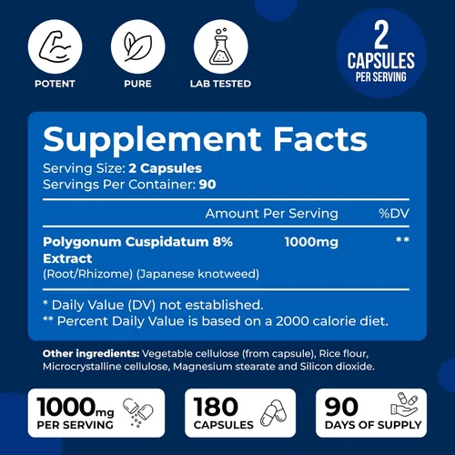 Vista 3 de We Like Vitamins Resveratrol 1000 mg por porción - 180 cápsulas vegetales fáciles de tragar - Suplemento de resveratrol natural 1000 mg - Suplemento