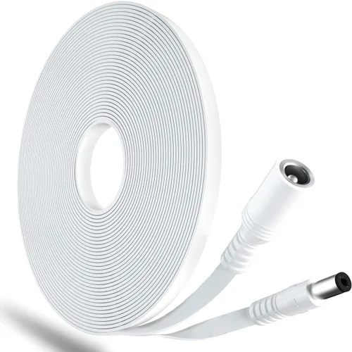 Vista 2 de Cable de extensión de alimentación CC de 10 pies, cable de extensión de 0.217 in x 0.083 in, cable de extensión de 12 V para cámara de seguridad