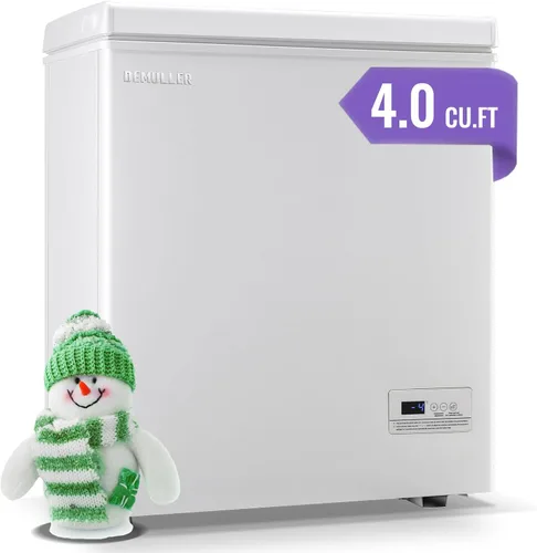 Vista 11 de DEMULLER Congelador de pecho profundo, mini congelador con pantalla de visualización electrónica, congelador de puerta superior independiente