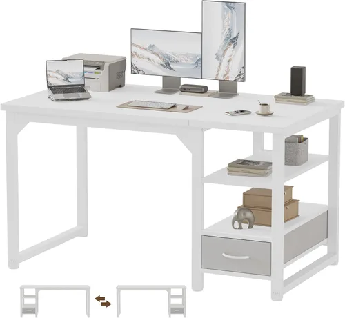 Vista 99 de Mericonia Escritorio para computadora, escritorio de juegos para espacios pequeños, mesa de estilo moderno y simple para oficina en casa, mesa