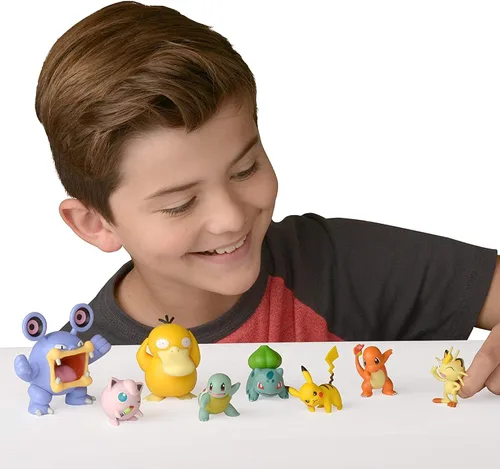 Vista 2 de Figura de batalla de Pokémon, paquete de 8 unidades - Seis figuras listas para la batalla de 2 pulgadas y dos figuras de 3 pulgadas, incluyendo