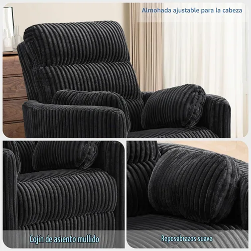 Vista 7 de SUNWAVE Silla reclinable reclinable de gran tamaño de 40 pulgadas para Negro