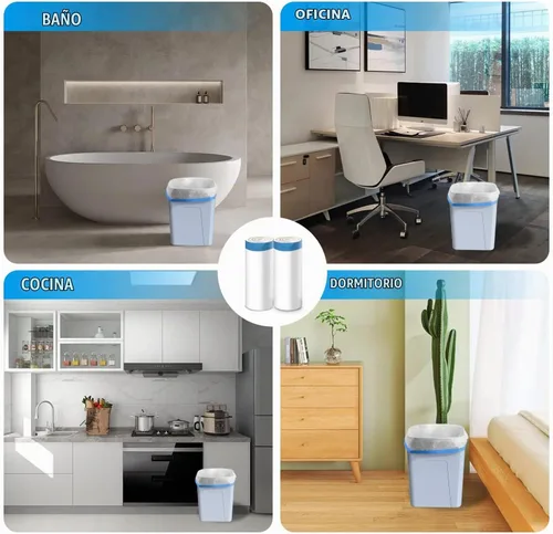 Vista 7 de FORID Mini Bolsas de Basura con Cordón - Bolsas de Basura Pequeñas de 2 Galones para Baño, Bolsas de Basura de Plástico Blanco, Forros para Bote