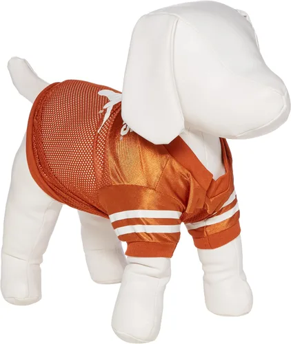 Vista 17 de NCAA TEXAS LONGHORNS - Camiseta de fútbol para perro, talla L, color granate y blanco, a rayas