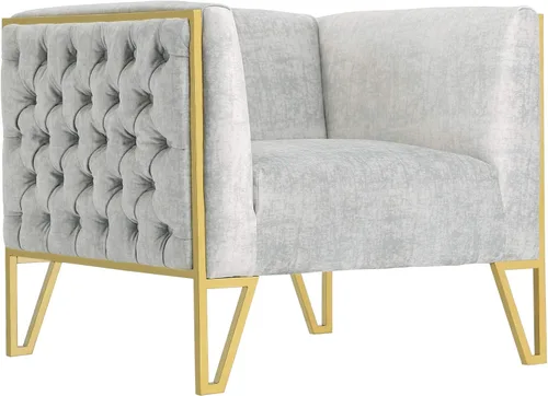 Vista 11 de Manhattan Comfort Vector - Sofá de terciopelo de 81.5 pulgadas para sala de estar, acolchado de espuma, tapicería con botones, marco de acero