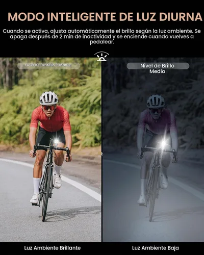 Vista 2 de RAVEMEN Luz de bicicleta LED K700 bajo luz de bicicleta montada con apagado