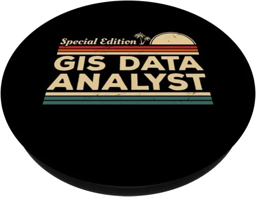 Vista 2 de Vintage GIS Data Analyst Geographic Information System PopSockets Standard PopGrip