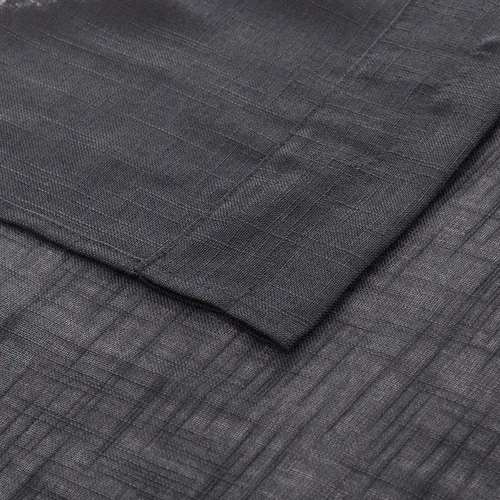 Vista 4 de Juego de 3 cortinas de lino con textura para ventana de cocina y cafetería, 24 pulgadas de largo, color negro