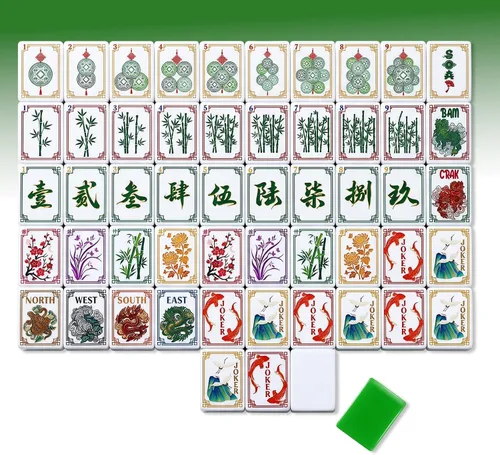Vista 10 de Arrowbash 160 piezas American Mahjong Set 1.2 Inch Chinoiserie Azul