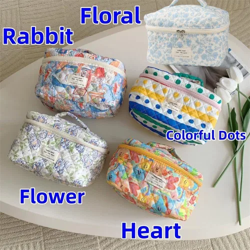 Vista 5 de Bolsa de Maquillaje Fcteap para Viaje, Esenciales de Viaje, Bolsa de Cosméticos Acolchada, Organizador de Artículos de Aseo, Inserción