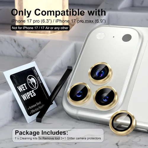 Vista 265 de Choiche Compatible para iPhone 16 Pro/iPhone 16 Pro Max Protector de Lente de Cámara, Vidrio Templado 9H Protector de Pantalla de Cubierta de Cámara