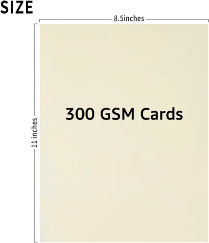 Vista 2 de 24 hojas de cartulina de papel grueso de 8 1/2 x 11 pulgadas, tarjetas en blanco de 300 GSM, coloridas para manualidades, tarjetas, invitaciones