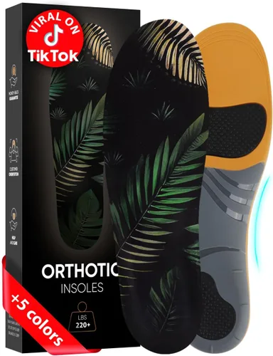 Vista 10 de 2 pares de plantillas para fascitis plantar de más de 220 libras para hombres y mujeres, soporte de arco alto resistente, inserciones ortopédicas