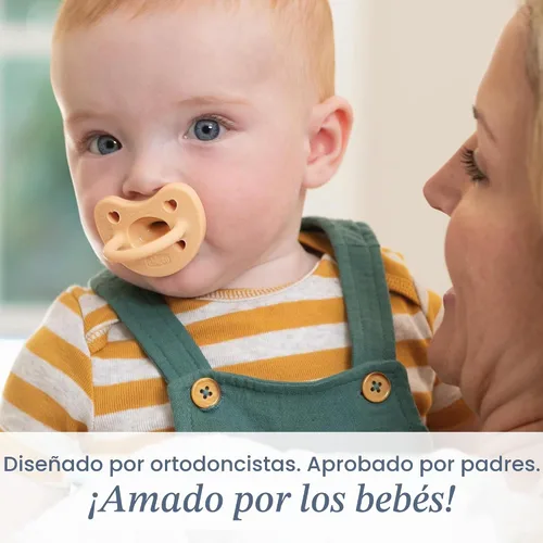 Vista 2 de Chicco Luxe Orthodontic Pacifier One-Piece Silicone, 0-6m, 2-Pack Rubor