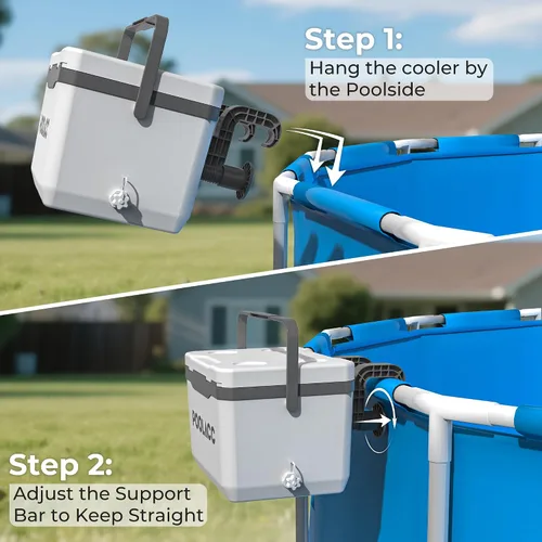 Vista 8 de Portable Personal Cooler, Poolside Ice Chest Fits INTEX Pools, Hard-Sided Cooler, Bonus Ice Pack Included, For Above Ground Pool or Spa