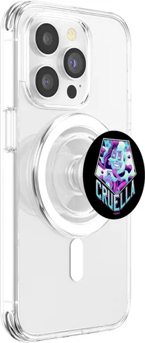 Vista 3 de Disney Villains Cruella Neon Portrait PopSockets MagSafe PopGrip para iPhone