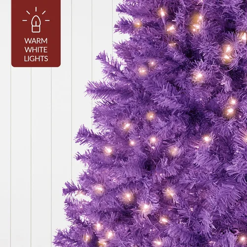 Vista 51 de Best Choice Products Árbol de Navidad azul bebé preiluminado de 6 pies, decoración navideña artificial completa con 947 puntas de rama, 250 luces