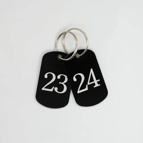 Vista 4 de Etiquetas numeradas de aluminio para identificación (1-10, negro)