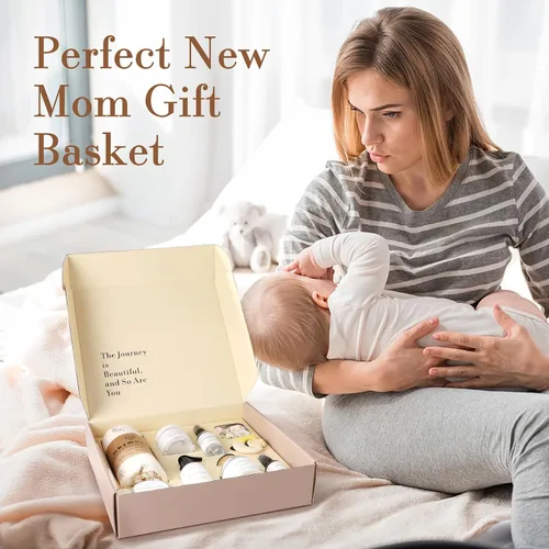 Vista 8 de Regalos para nueva mamá, 11 paquetes de lujo para el cuidado de la nueva mamá después del bebé, regalos de embarazo para la futura mamá, cesta