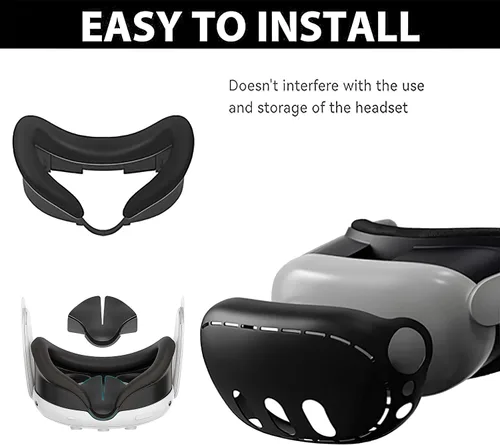 Vista 2 de Controller Grip Cover, Silicone VR Headset Protector Cover and Face Pad Kit for Meta Quest 3, Controller Protector Cover for Quest3, Adjustable