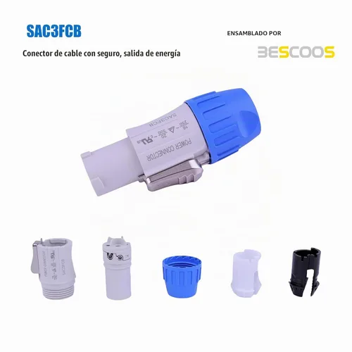 Vista 3 de Toronce SAC3FCA a SAC3FCB PowerCon AC 14 AWG de alimentación para haz de pantalla LED, cabeza móvil, cable de extensión de luz Speakon (3 pies)