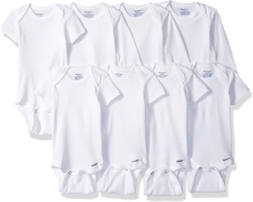 Vista 7 de Gerber Mamelucos Bodies unisex de manga corta para bebé, paquete de 8 Animales verde