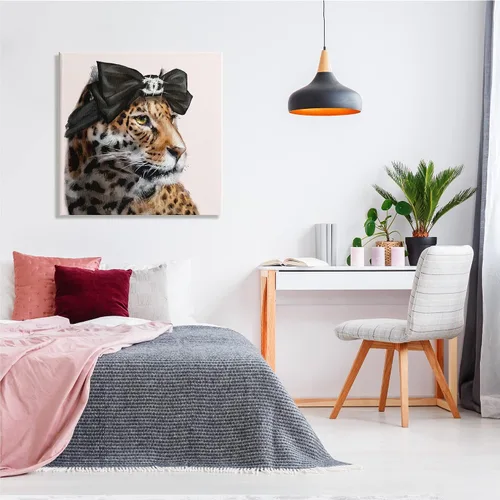 Vista 3 de Stupell Industries 'Moda Leopardo Chic Animal Negro Bow Glam' Arte en Lienzo