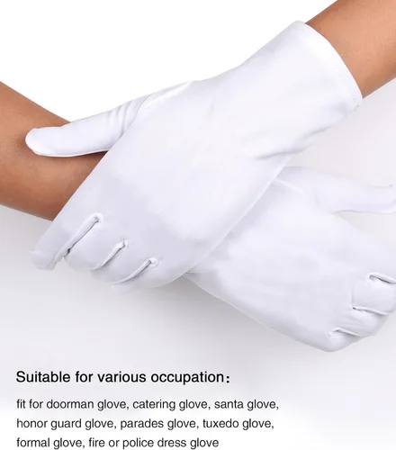 Vista 7 de Sumind 4 pares de guantes uniformes para adultos de spandex guantes de vestir guantes para policía formales esmoquin guardia desfile de disfraz