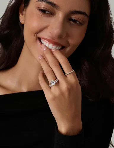 Vista 4 de EAMTI Anillos de compromiso de plata de ley 925 para mujer, corte ovalado