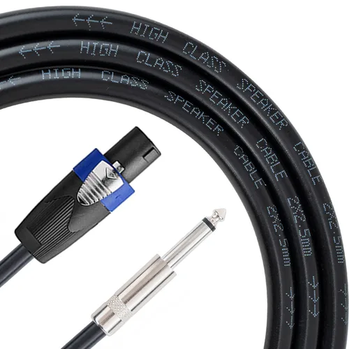 Vista 2 de 2PCS 15 pies 12AWG SpeakON a 1/4" Cable de altavoz macho Cables de audio