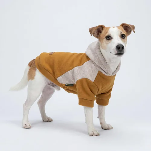 Vista 3 de Fitwarm - Sudadera con capucha para perros con bloques de color, ropa de invierno para perros pequeños niño niña, sudadera con capucha ligera
