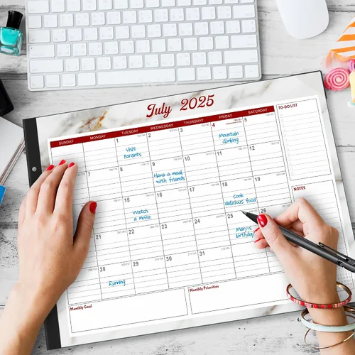 Vista 2 de Calendario de escritorio grande 2025-2026, calendario de escritorio de 22 x 17 pulgadas, julio de 2025 a diciembre de 2026, calendario de escritorio