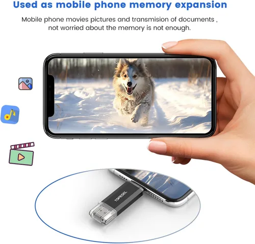 Vista 7 de TOPESEL Tipo C 2 Pack 32GB Unidad Flash USB C Unidad USB Dual 2-en-1 con Indicador LED USB 3.0/3.1 Gen1 Memoria Stick de 32 GB USB-C para Compartir