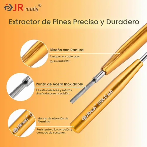 Vista 4 de JRready ST6579 DB9 Terminales de crimpado chapados en oro DB9 Conectores Herramienta de extracción de pines DRK-D Sub Inserción Extracción
