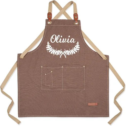 Vista 12 de MT WORLD Delantal de lona para hombre, delantales de cocina personalizados para hombres, delantal de cocina bordado, delantal de chef