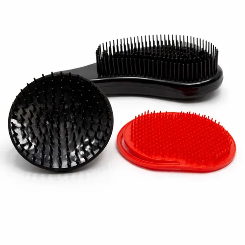 Vista 3 de Juego de cepillos desenredantes ondulados para cabello rizado, grueso, liso y natural, cepillo desenredante suave para mujeres, niños y niños