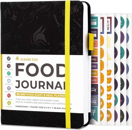 Vista 10 de Clever Fox Diario de Comida de Bolsillo - Diario de Comidas Diario, Planificador de Comidas para Llevar un Control de Calorías y Nutrientes