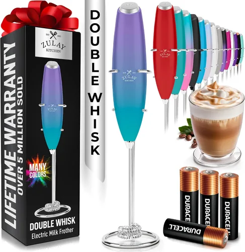 Vista 98 de Zulay Kitchen Potente varita espumadora de leche con 2 baterías Duracell – Mezclador de bebidas portátil ultrarrápido – Máquina de espuma eléctrica