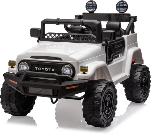 Vista 8 de Auto de paseo de 12 V para niños, camión Toyota con licencia, automóvil eléctrico para niños con control remoto, música, luces LED, sistema