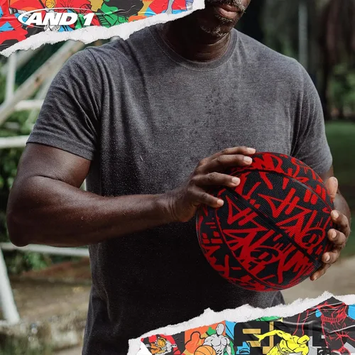 Vista 5 de AND1 Street Ink - Balón de baloncesto de goma, tamaño reglamentario oficial 7 (29.5 pulgadas), diseño de canal profundo, hecho para interiores