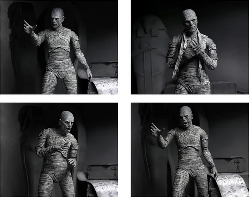 Vista 4 de NECA Universal Monsters Mummy 7IN Ultimate AF Negro y Blanco VER
