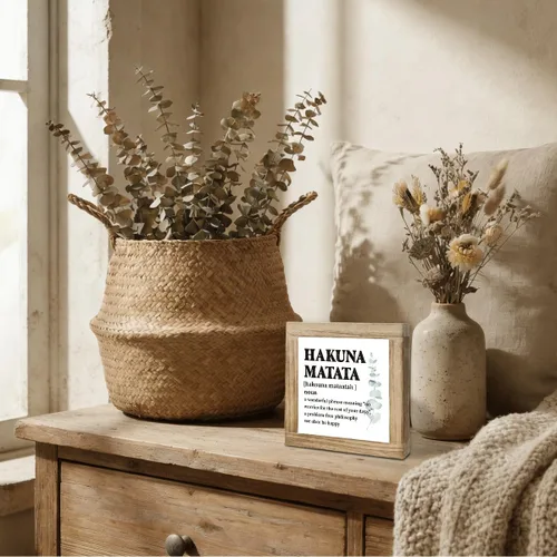 Vista 5 de Letrero de caja de madera de granja, decoración significativa para escritorio, letrero de madera inspiradora, decoración positiva del hogar