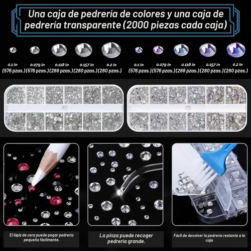 Vista 6 de B7000 - Kit de pegamento transparente con diamantes de imitación, 4013 gemas de diamantes de imitación, 3 unidades de 0.8 onzas líquidas B-7000